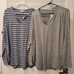 Set of Two Grey Gap Long Sleeve Tees XL NWT